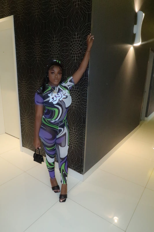 Purple rain Mesh Two piece set